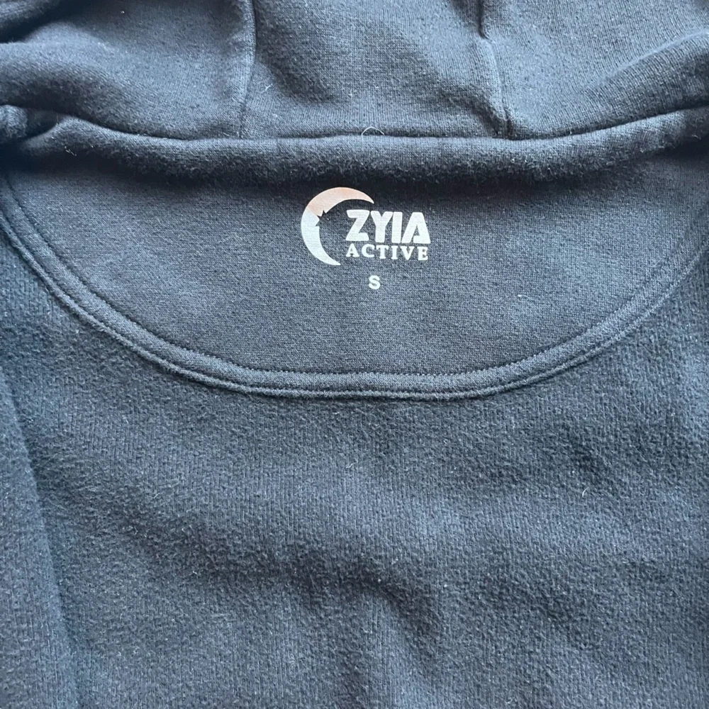 Zyia Active Women’s Fleece Hoodie Full Zip Black 3/4 Sleeve Sweatshirt Black S - Picture 3 of 10